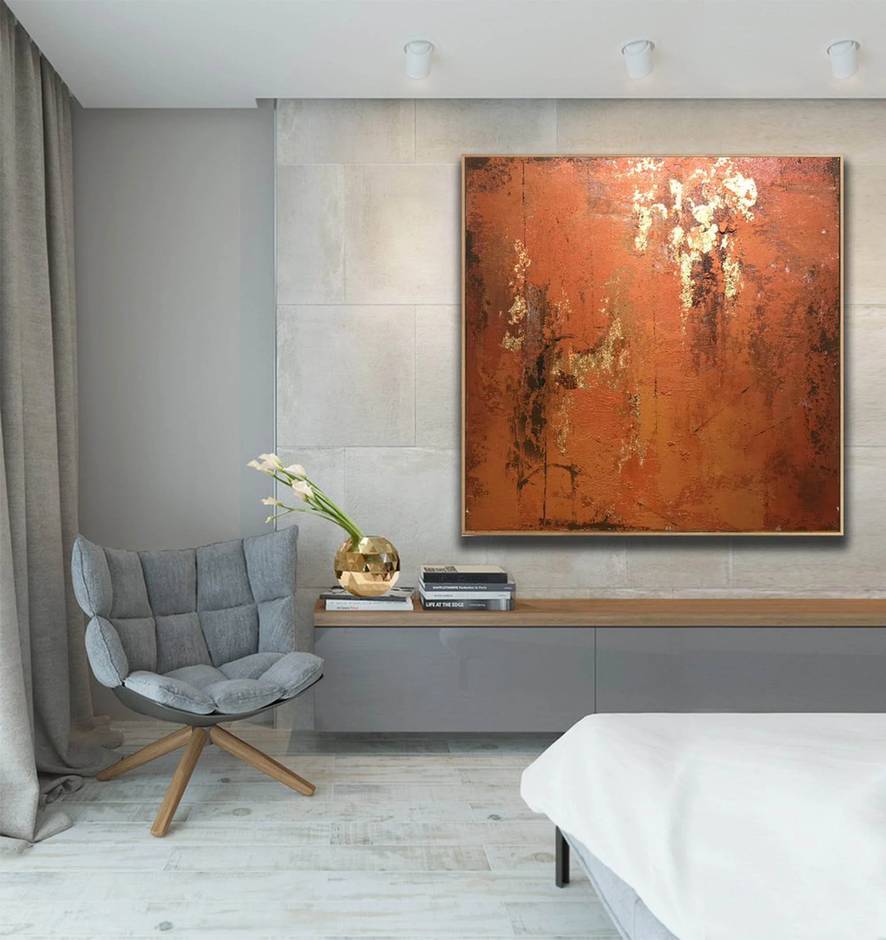 Minimalist Gold Dining - extra large statement piece for lobby